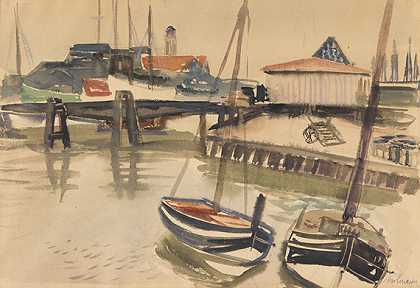 1938年，北德海港景观。-埃里希·哈特曼