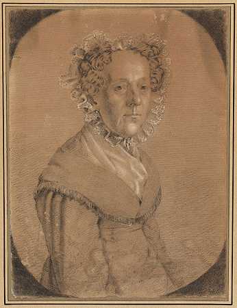 《凯瑟琳娜·玛丽亚·奥尔达奇母亲肖像》，1825年。-朱利叶斯·奥尔达奇