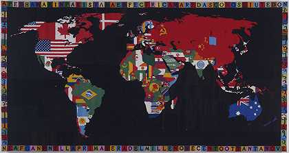 Alighiero Boetti。世界地图。1989