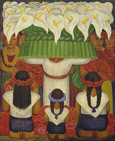 迭戈·里维拉。鲜花节：圣安妮塔节。1931年10月13日