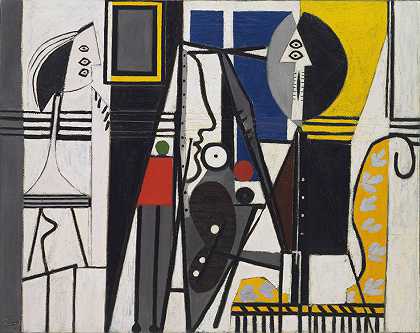 巴勃罗·毕加索。画家和模特。1928年，巴黎