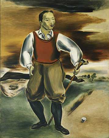 久野康夫。高尔夫球手的自我画像。1927