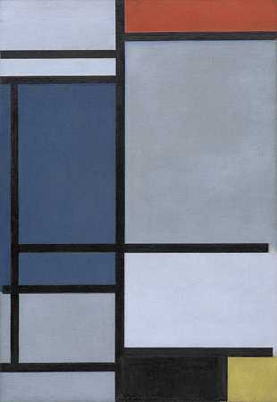 皮埃特·蒙德里安。红色、蓝色、黑色、黄色和灰色组成。1921