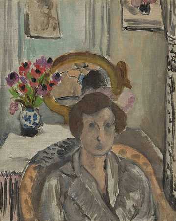 亨利·马蒂斯。有银莲花的女人。c、 1919-20年