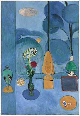 亨利·马蒂斯。蓝色窗口。Issy les Moulineaux，1913年夏