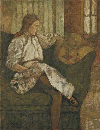 马塞尔·杜尚。伊冯·杜尚的肖像。1907年或1909年