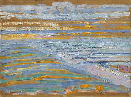 皮埃特·蒙德里安。从多姆堡海滩和码头沙丘俯瞰。1909