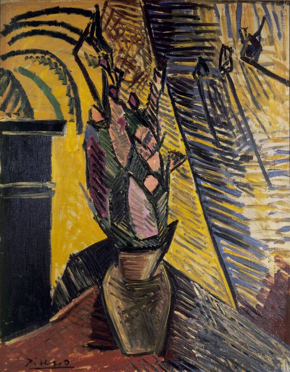 巴勃罗·毕加索。花的花瓶。1908年春，巴黎