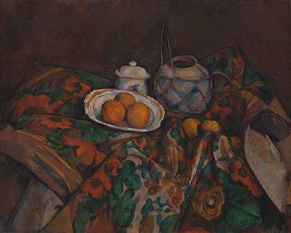 保罗·塞尚。静物与姜罐，糖碗和橙子。1902-06