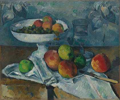 保罗·塞尚。水果盘静物。1879-80