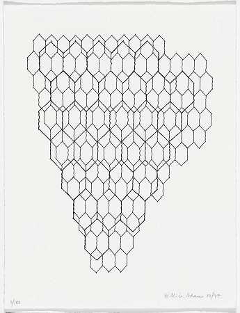 爱丽丝·亚当斯。来自美国抽象艺术家60周年纪念印刷作品集的屏幕。1997