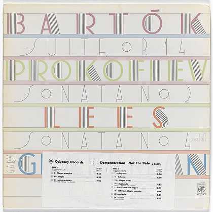 保拉·谢尔。为加里·格拉夫曼演唱巴托克、普罗科菲耶夫和利斯的专辑封面。1978
