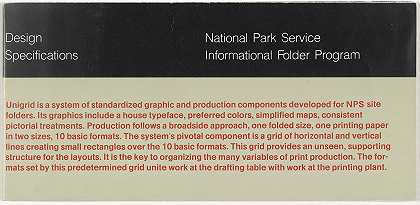 马西莫·维格纳利、莱拉·维格纳利。美国国家公园管理局出版计划，Unigrid。1977