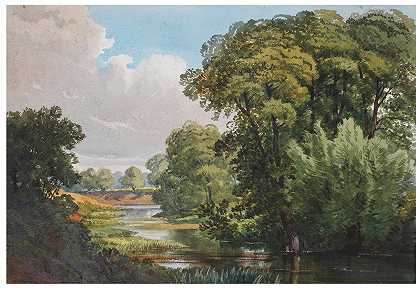 英国学校 据信是福德尔城堡的乔治·威廉·默瑟·亨德森创作的两对水彩画和素描。对开大小：32 x 47cm和34.6 x 47cm。