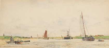 威廉·莱昂内尔·怀利，RA “米德尔堡运河上的渡轮”，荷兰