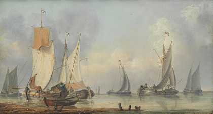 查尔斯·马丁·鲍威尔 低潮时的荷兰渔船