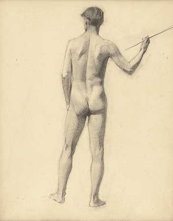 爱德华·霍珀 裸男模特的后视图