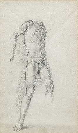 Edward Coley Burne Jones爵士，英国广播，ARA，RWS 对男性躯干的研究，可能与英仙座系列有关