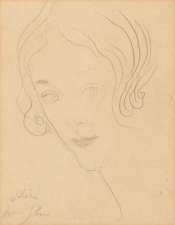 奥古斯都·约翰·O.M.，R.A。 艾琳·霍桑的肖像