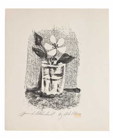 巴勃罗·毕加索 一杯花小花盆，1947 32.5 x 28厘米44.2 x 33厘米。
