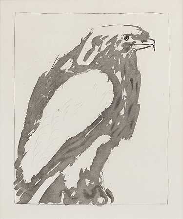 巴勃罗·毕加索 白鹰L\'Epervier，来自自然历史，1936年36.5 x 28厘米38.5 x 28.2厘米。