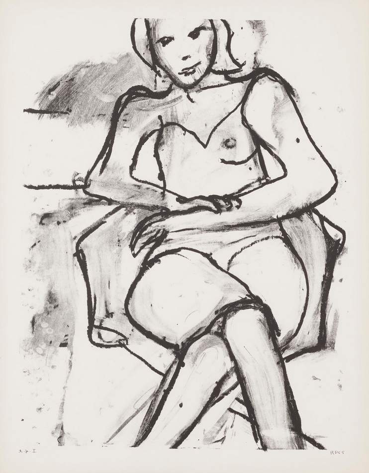 理查德·迪本科恩 双臂和双腿交叉的坐姿女性，摘自《坐姿女性》系列