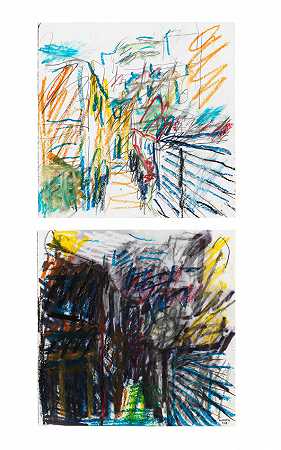 弗兰克·奥尔巴赫 2018年“来自工作室”的两幅草图