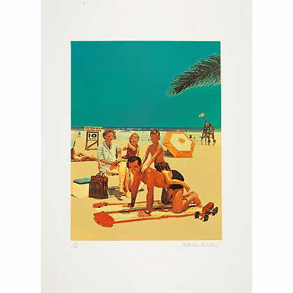 马尔科姆·莫利 海滩场景，来自六位纽约艺术家