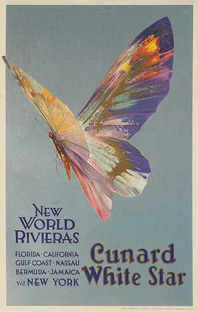 沃尔特·托马斯（1894-1971） CUNARD WHITE STAR，新世界里维埃拉