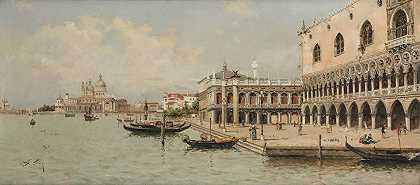 安东尼奥·玛丽亚·德·雷纳·曼内斯考 总督宫和莫洛宫，威尼斯和圣玛利亚教堂致敬