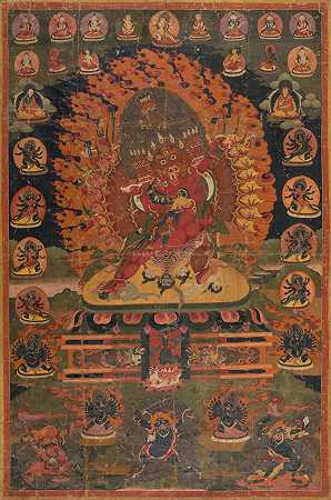 暴富神的唐卡 藏东，18世纪