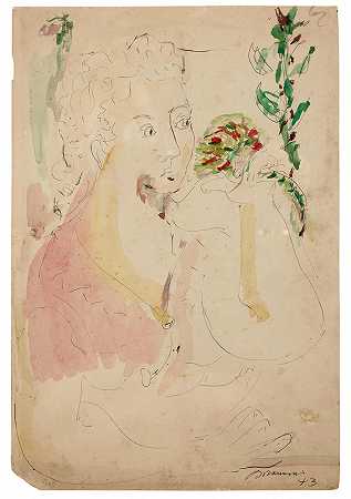 马里亚诺·罗德里格斯 1943年《带着花的女人》