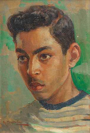 卡米尔·穆斯塔法 艺术家儿子优素福的肖像