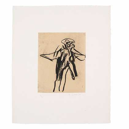威廉·德库宁 《无题》，来自弗兰克·奥哈拉的十七张石版画