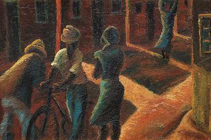 塞科托 三个人骑自行车。Sophiathown，约1940-42年
