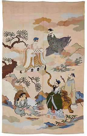 一块大的丝绸面板 江户时代，19世纪