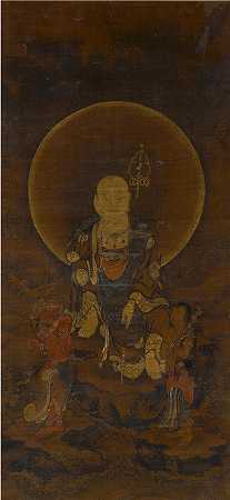 （16世纪） 恩梅·吉佐（Enmei Jizo）和随员16世纪的室町时期