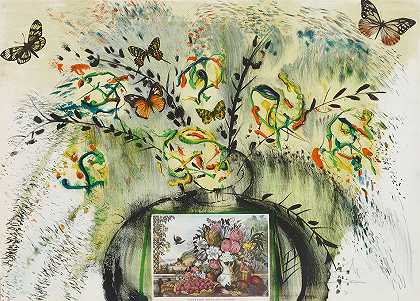 萨尔瓦多·达利 Salvador Dali未提及的CurrierIves的花卉和水果