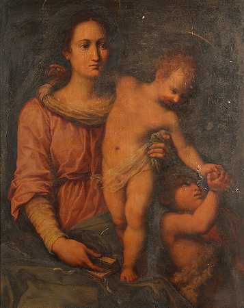 Giovanni Battista Naldini圈子 圣母玛利亚与婴儿圣若望浸礼会