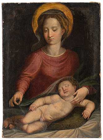 北意大利学校 圣母玛利亚与沉睡的基督孩子