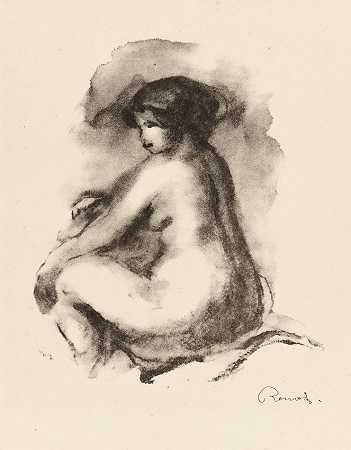 皮埃尔·奥古斯特·雷诺阿 《裸体女人的研究》，来自皮埃尔·奥古斯特·雷诺阿的12张原始石版画专辑