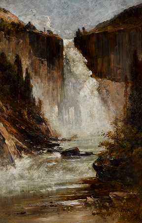 托马斯·希尔 内华达瀑布，约塞米蒂山谷30 x 20英寸框架40 x 30英寸
