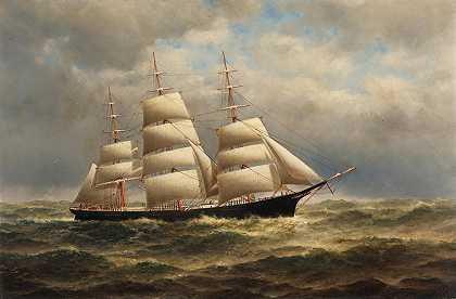 威廉·亚历山大·库尔特 公海克利伯船20 x 30英寸框架27 1/2 x 37 3/4英寸