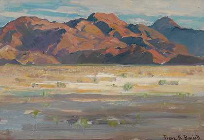 弗朗茨·阿瑟·比肖夫 沙漠景观13 x 19英寸框架19 x 25英寸