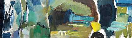 Ivon Hitchens先生 3号绿色洞穴44 x 145.5 cm。
