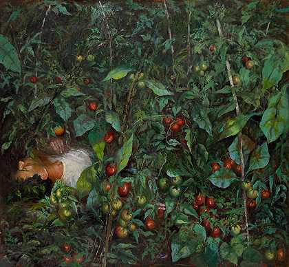 艾琳·伊里奥普洛 在自然中休息220 x 180 cm。