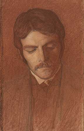 ARTHUR JOSEPH GASKIN，R.B.S.A.。 查尔斯·加斯金的肖像