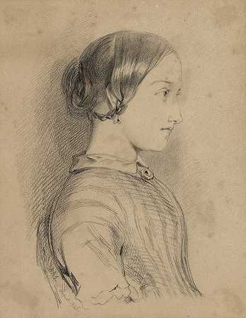 威廉·贝尔·斯科特 一位年轻女性的肖像研究
