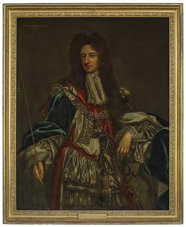 威廉威辛工作室 罗彻斯特第一伯爵劳伦斯·海德的肖像，四分之三长，穿着吊袜带长袍