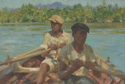 亨利·斯科特·图克，R.A.，R.W.S。 Black River Boatmen，牙买加